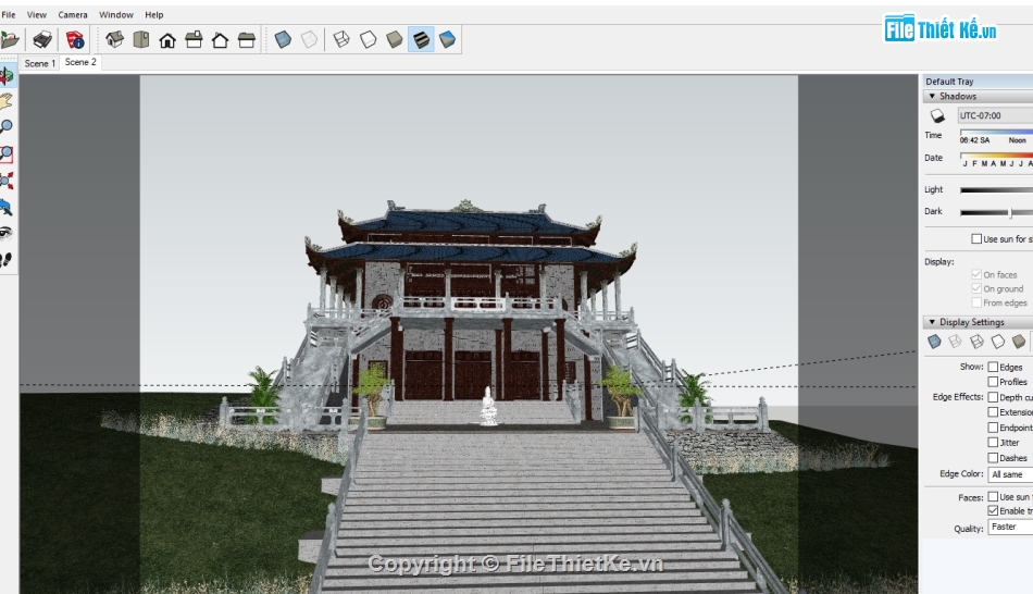 Nhà thờ 2 tầng su,File su nhà thờ họ,file sketchup nhà thờ họ,su nhà thờ họ